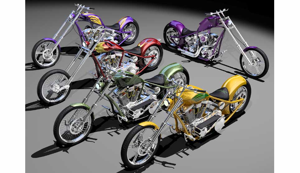 3D Harley Chopper Group.