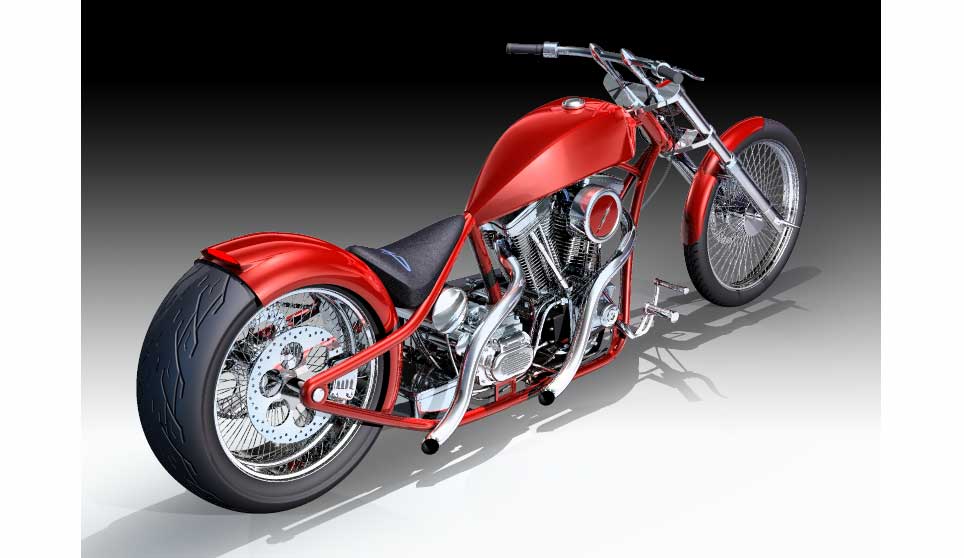 3D Harley Chopper "Shorty".