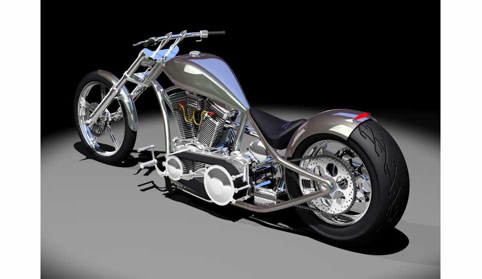3D Harley Chopper "Silver Bullet".