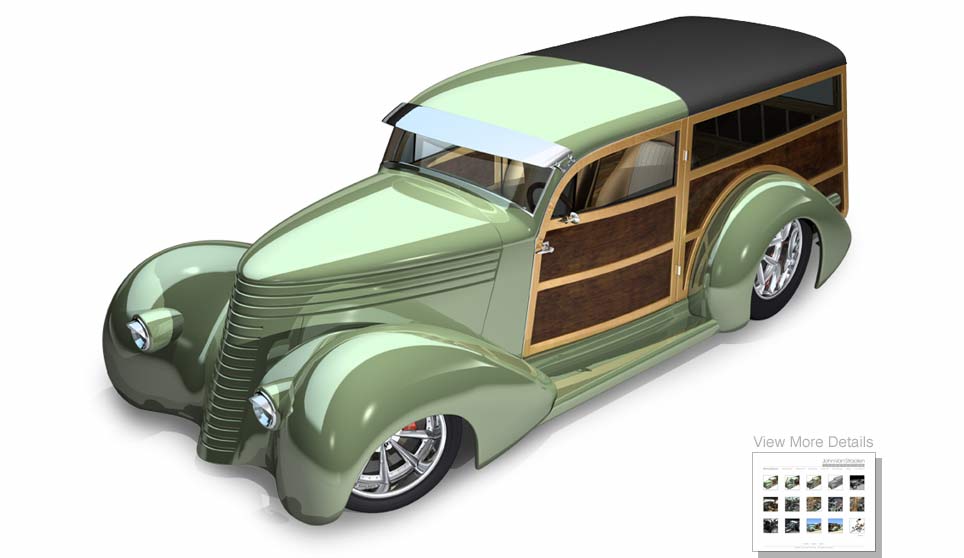 3D Woody Surfwagon Cutaway.