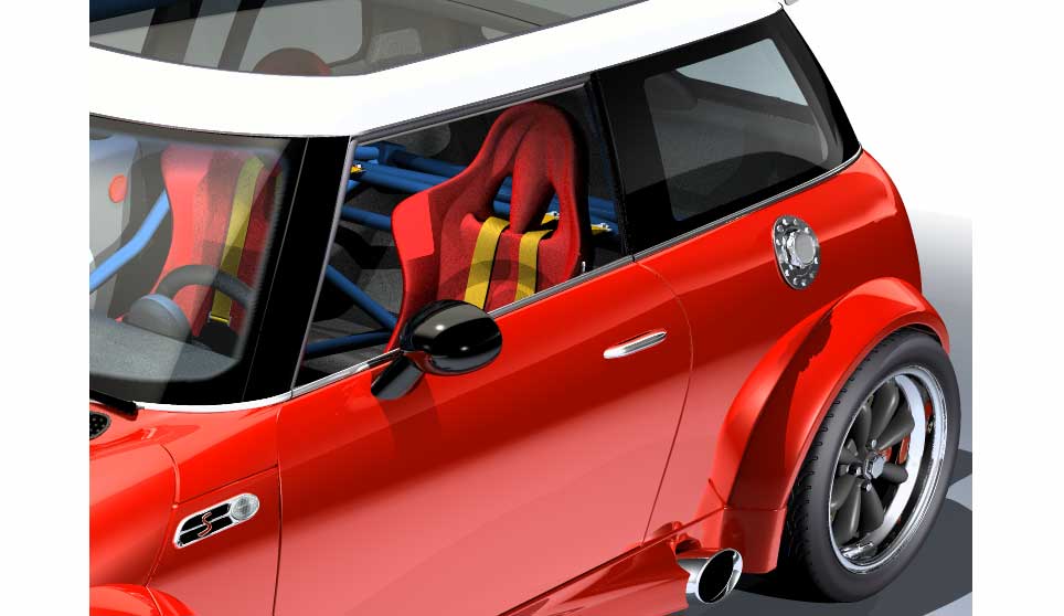 3D Mini Cooper S Detail.
