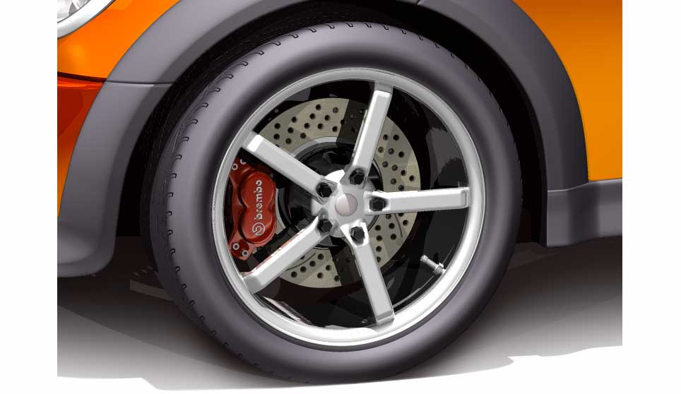 3D Mini Cooper S Wheel Detail.