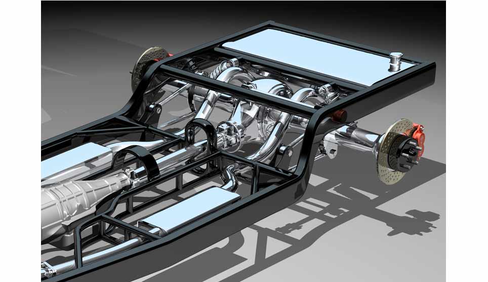 3D Hemi Roadster Rear Frame Detail.