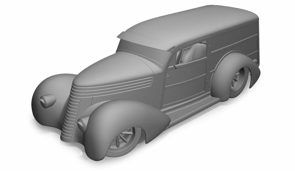 Clay Model Of 3D Custom Woody Beach Cruiser.