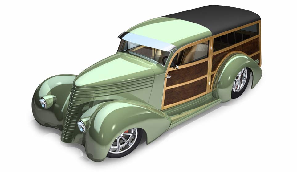 3D Custom Woody Beach Cruiser.