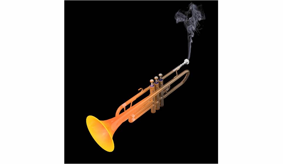3D Hot Trumpet Illustration.